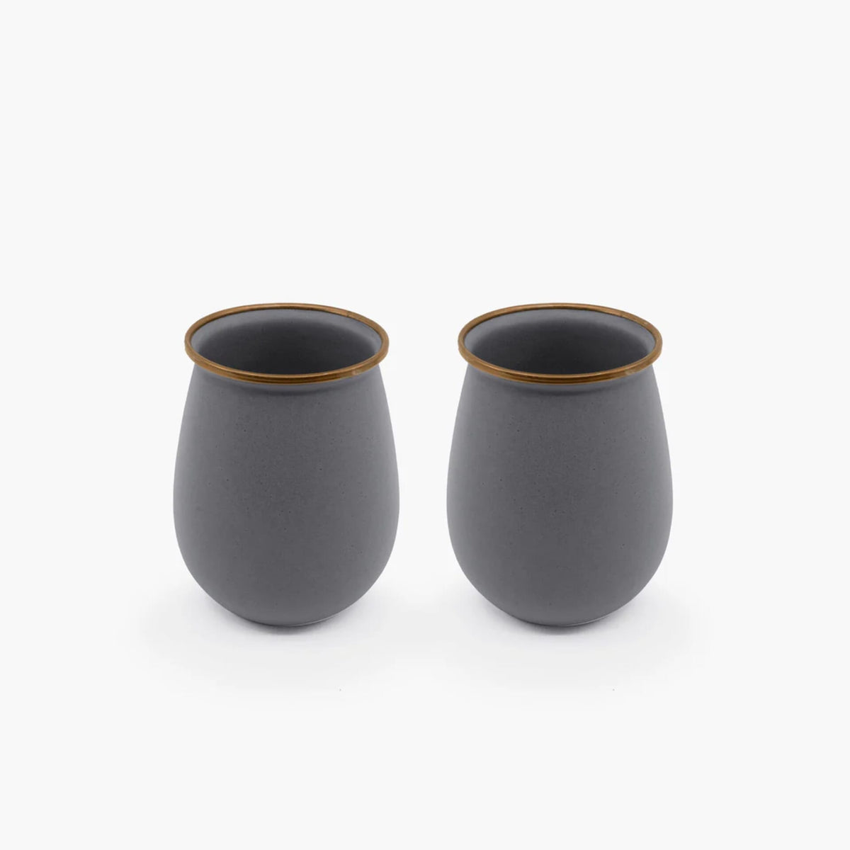 Barebones Enamel Tumbler Gray - Set of 2