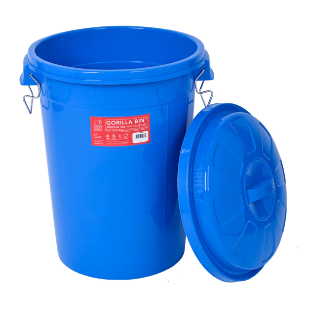 Red Gorilla Heavy-Duty 80L Bin with Lid - Blue