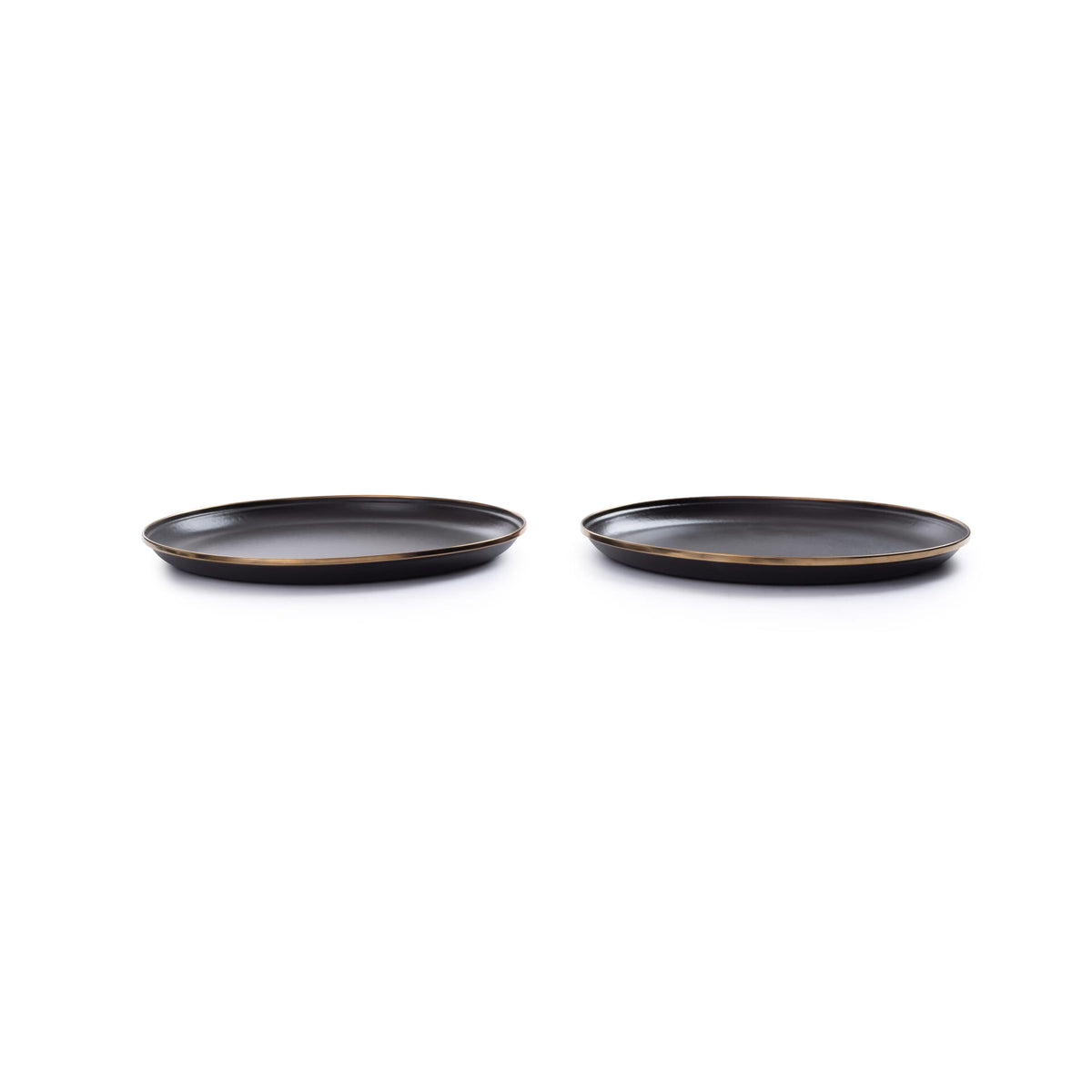 Barebones Enamel Plate Charcoal - Set of 2