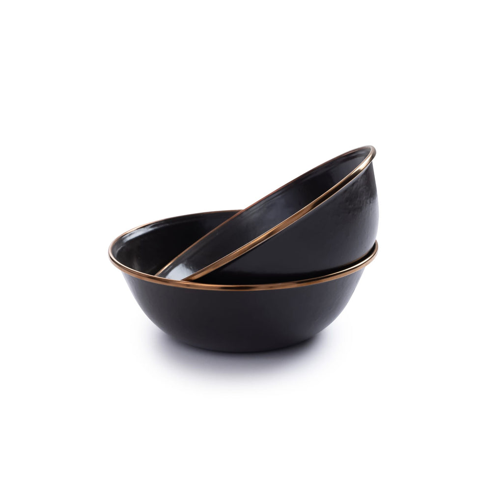 Barebones Enamel Bowl Charcoal - Set of 2