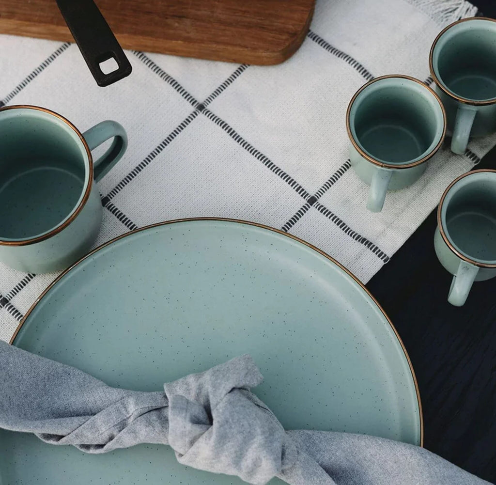 Barebones Enamel Bowl Green - Set of 2