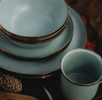 Barebones Enamel Bowl Green - Set of 2