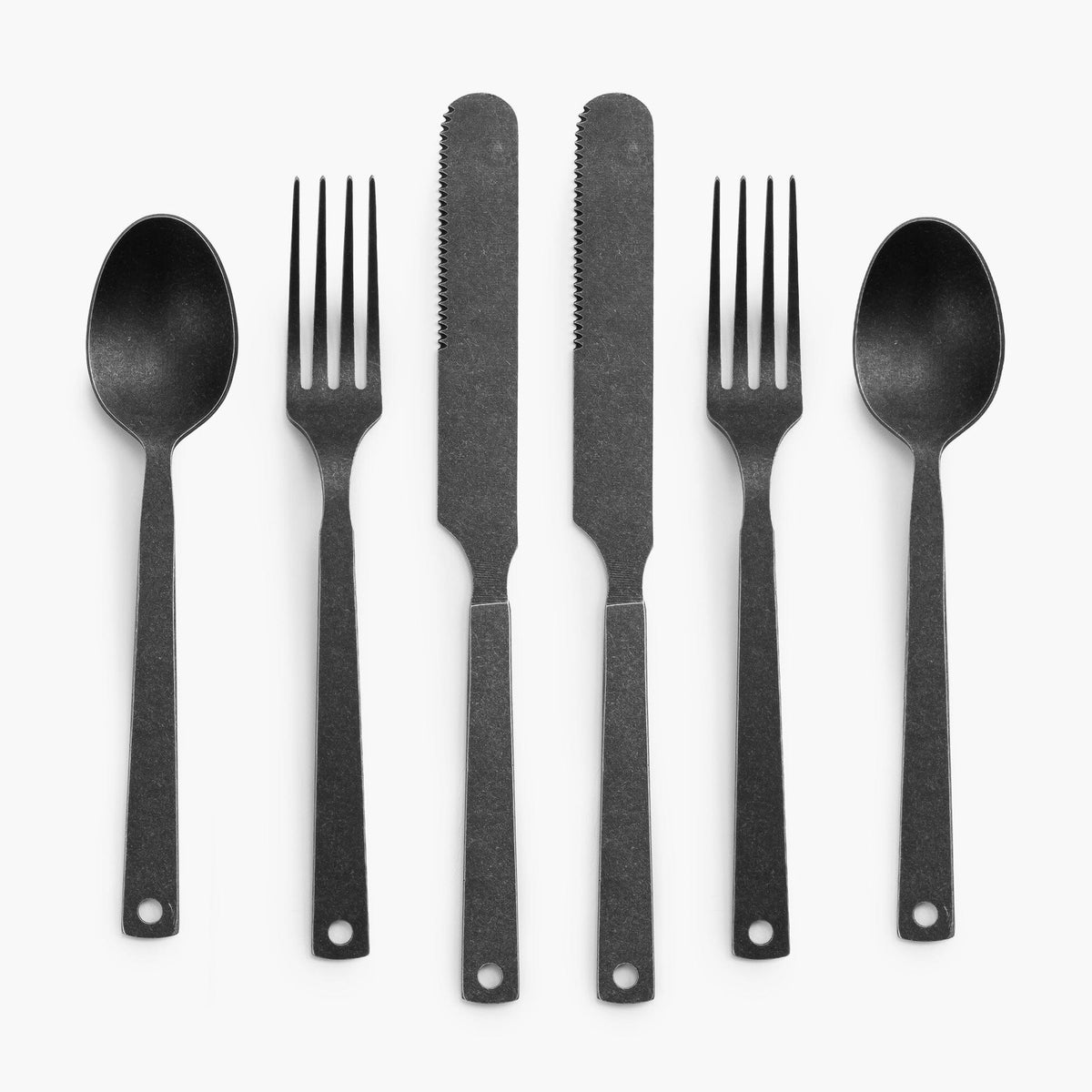 Barebones Flatware Set - Natural Steel Tumbled
