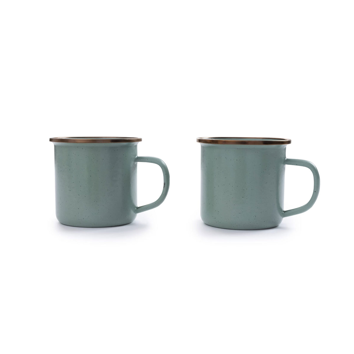 Barebones Enamel Mug Green - Set of 2