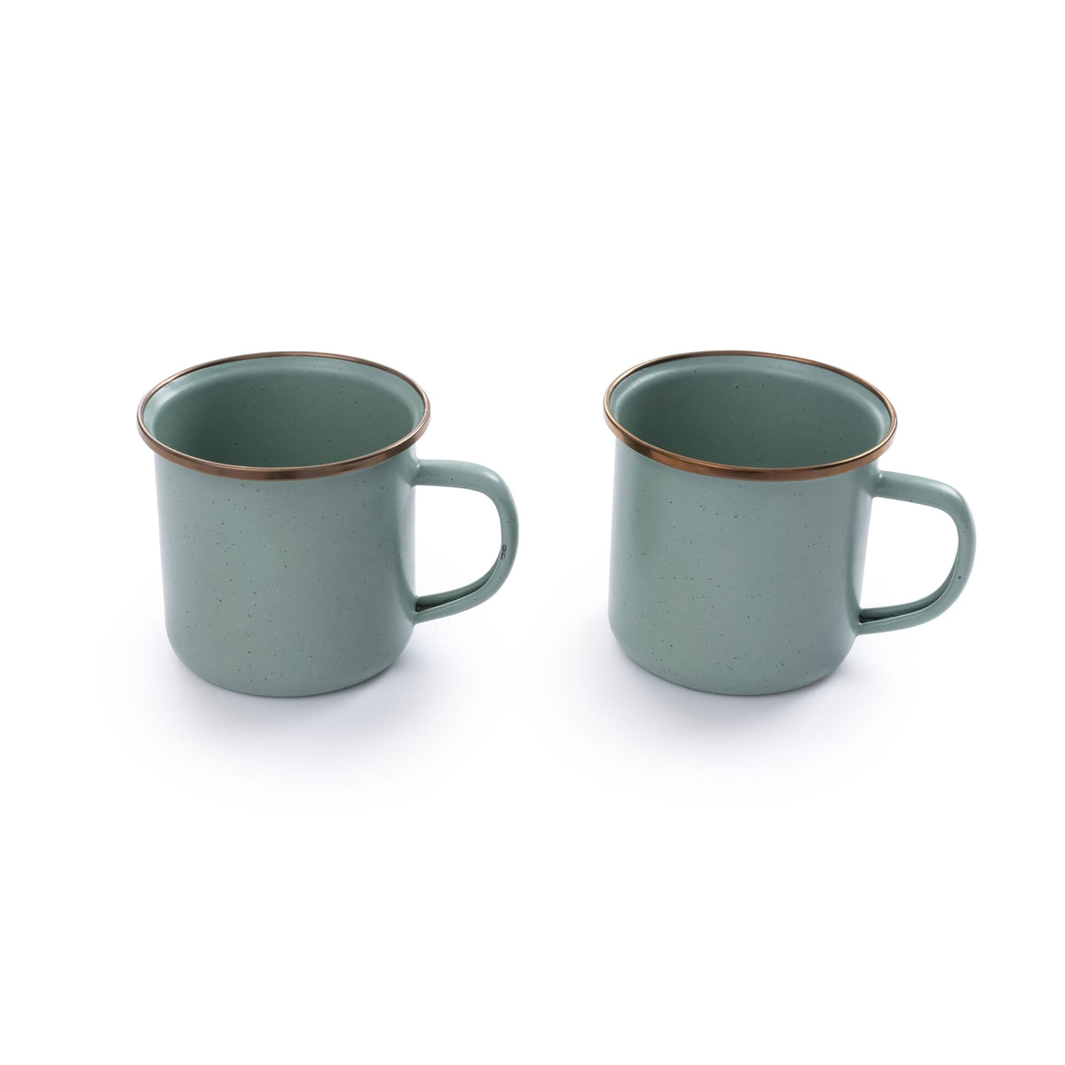 Barebones Enamel Mug Green - Set of 2