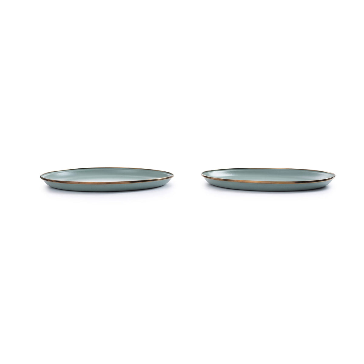 Barebones Enamel Plate Green - Set of 2