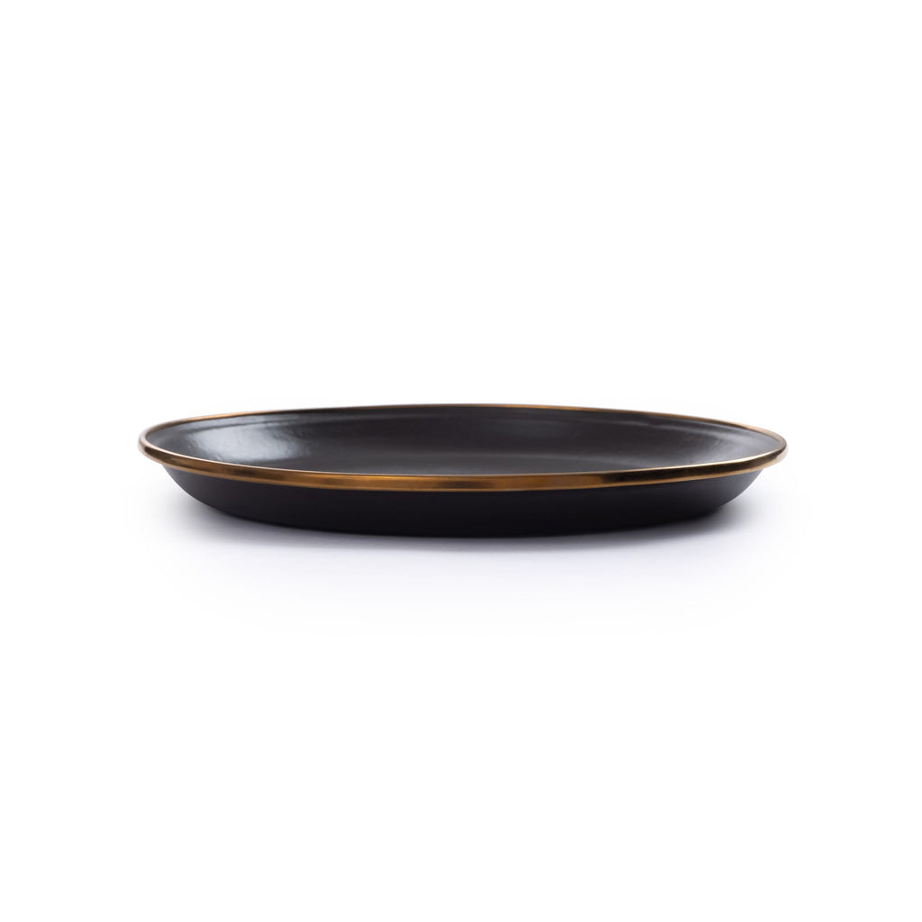 Barebones Enamel Salad Plate Charcoal - Set of 2