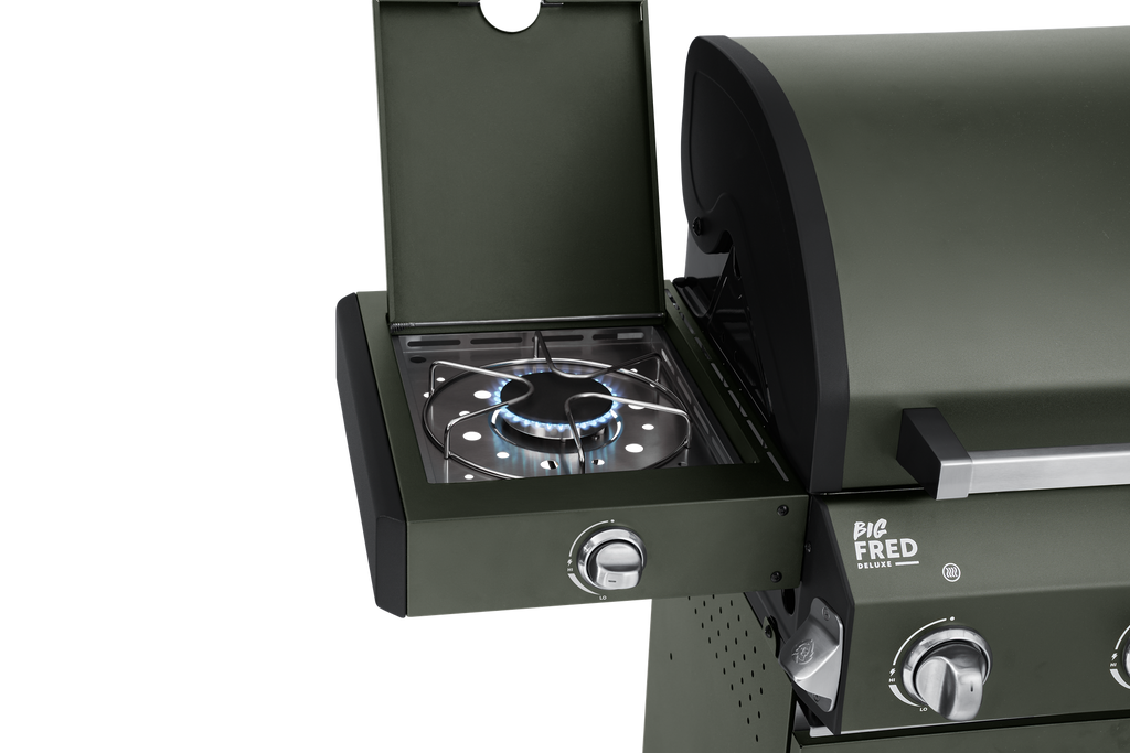 Burnhard Big FRED - Deluxe Gas Grill 4-Burner Green Edition - Stainless Steel Grates